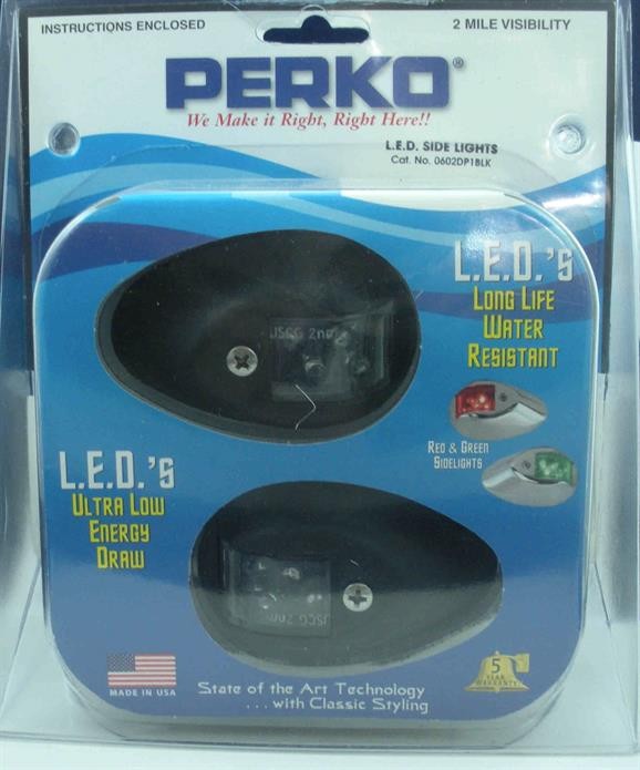 Perko 0602DP1BLK1 LED Sidelight Black Housing Pair 12 Volt