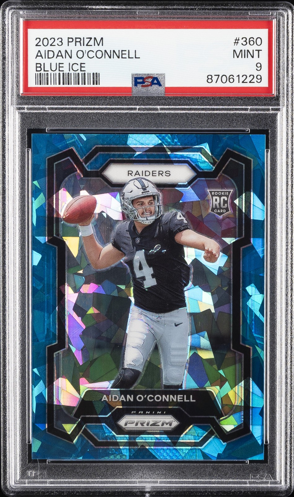 2023 PANINI PRIZM BLUE ICE #360 AIDAN O'CONNELL 58/99 PSA 9