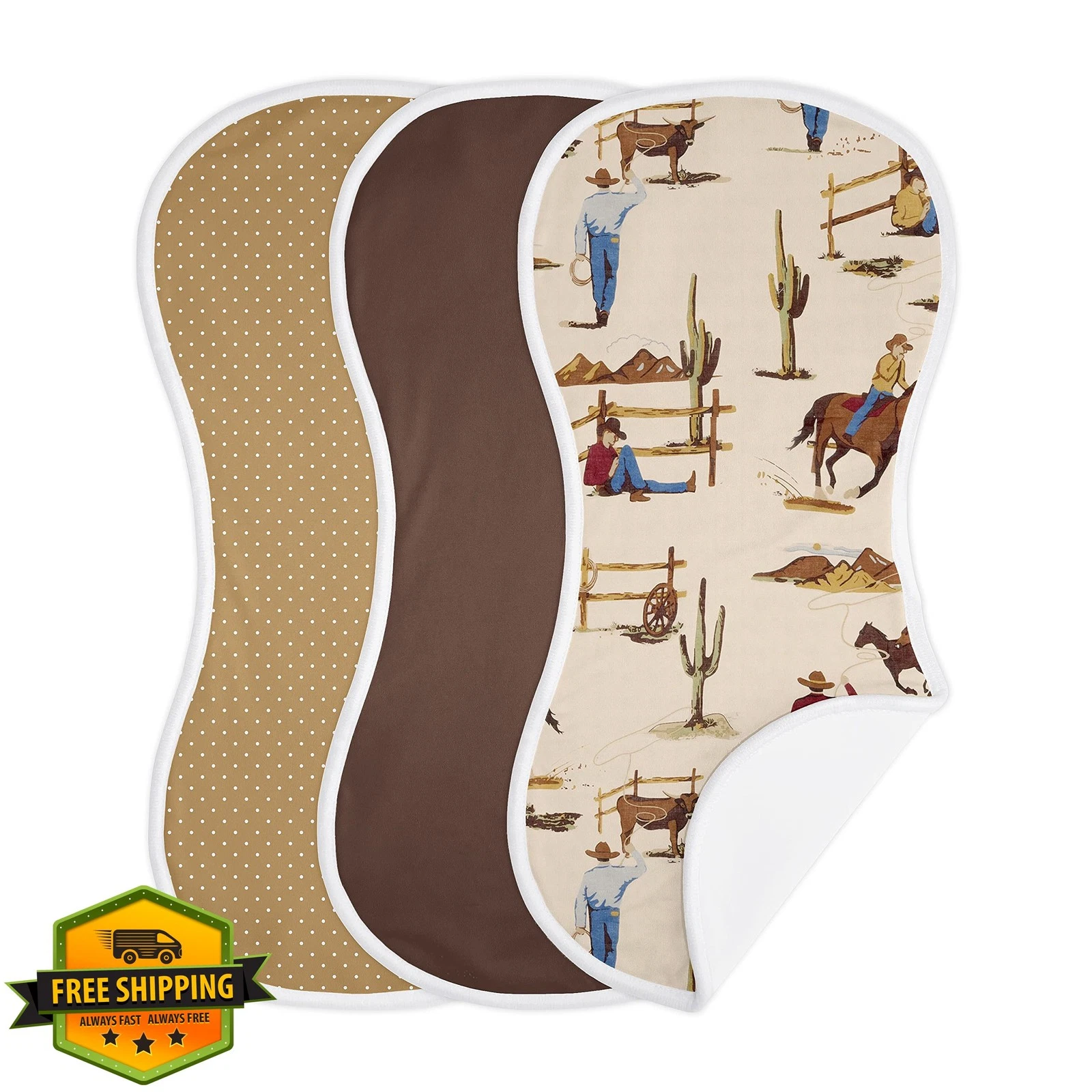 Sweet Jojo Designs Western Burp Cloths 3 Pack