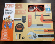 BLACK DECKER Junior 16-Piece Tool  Safety Set Pretend Play Ages 3 