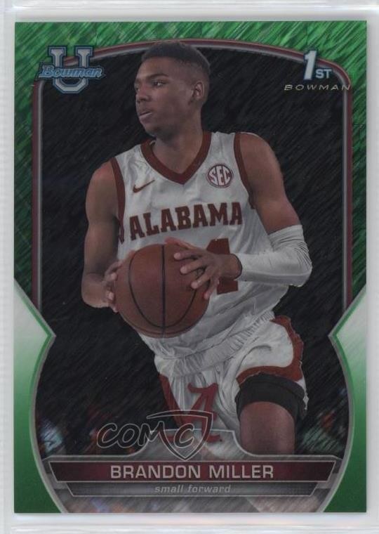 2022-23 Bowman U Chrome Green Shimmer Refractor 50/99 Brandon Miller #80 10qe