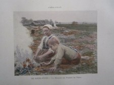 Gravure 19° De souza Pinto : La récolte des pommes de terre