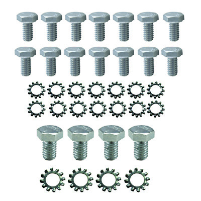 Chrome Oil Pan Bolt And Washer Set, Small Block Chevy 283 350 400 V8 