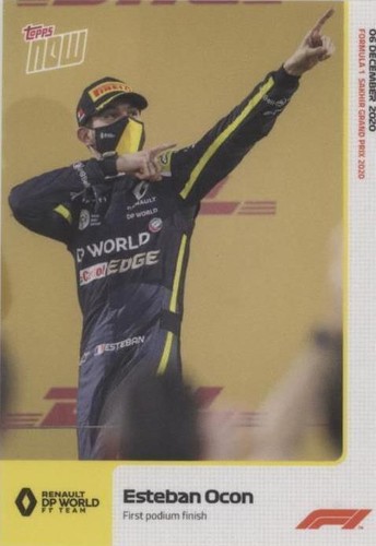 その他 2020 topps chrome f1 ESTEBAN OCON /50 2020 Topps Chrome F1 Esteban Ocon GOLD Wave Refractor 05/50 SGC 9