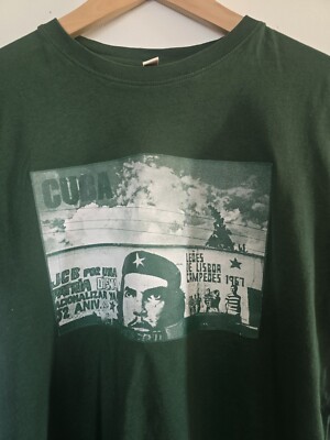 Klimaneutral Herren T-Shirt S Bio Baumwolle Grün Cuba Che Guevara