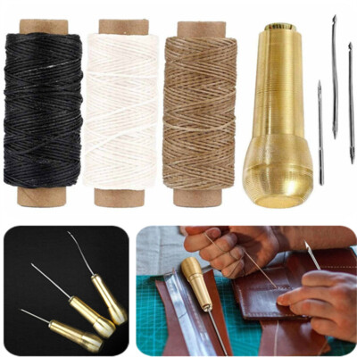 MAOLECOS Canvas Leather Sail Sewing Awl Waxed Thread Needles Kit for DIY Repair