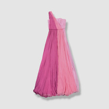 $7995 Dolce & Gabbana Women's Pink Long Chiffon One Shoulder Dress Size XS/S