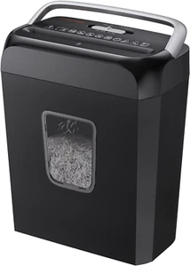 Destructora de papel para uso doméstico, papel de corte transversal de 6 hojas, 