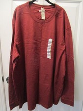 DULUTH MEN'S L/S LONGTAIL T RELAXED FIT T-SHIRT IN DARK RED SIZE 3XL