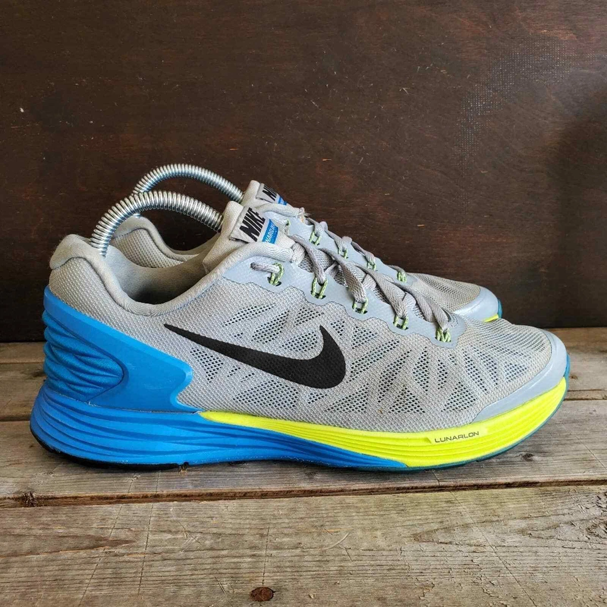 Nike Lunarglide 6 Sneakers Gray Blue Running Shoes Youth 7 Women&#039;s 8.5