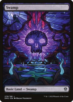 Swamp Stained Glass MTG Dominaria United Basic Land *FOIL* NM x1