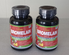 Organic Bromelain Capsules 2 Pk -60x 2 120  Made With Premium Herbs Exp. 08/26