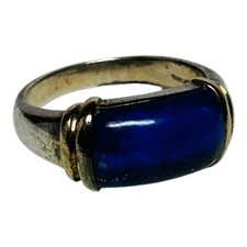 CNA Sterling 925 Silver Lapis Ring 7.75 - .22