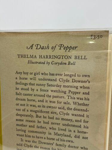 Thelma Harrington Bell - A Dash of Pepper - SIGNED 1st 1st - Kids / Horse - Picture 2 of 5