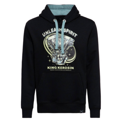 King Kerosin Herren Hoodie Kapuzenpulli Unleash Spirit in black