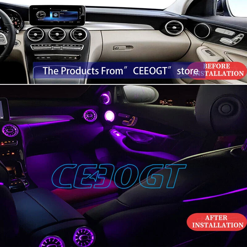 适用于 W205 梅赛德斯-奔驰 C 级轿跑车副驾驶仪表板保护套 64 色内部装饰 — 第 2/4 张图片