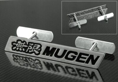 Metal 4.3'' x 0.6'' Chrome Mugen Engraving Emblem Badge For Honda Acura Grill