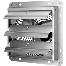 1000 CFM 14 in. Silver Aluminum High Speed Gable Mount Shutter Exhaust Fan