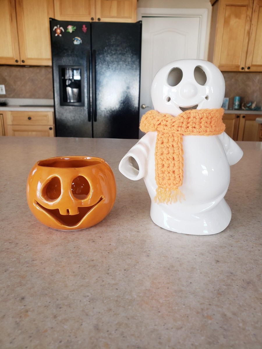 McCoy Pottery Ghost With Scarf & Classy Jack Pumpkin Halloween Tea