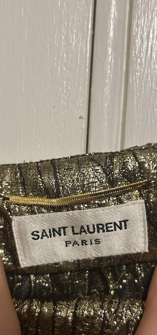 SAINT LAURENT CAMICETTA JACQUARD METALLICA ORO