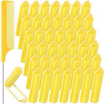 43 Pcs Foam Sponge Hair Rollers Women 0.59 Inch Soft Sleeping Curlers Flexible S
