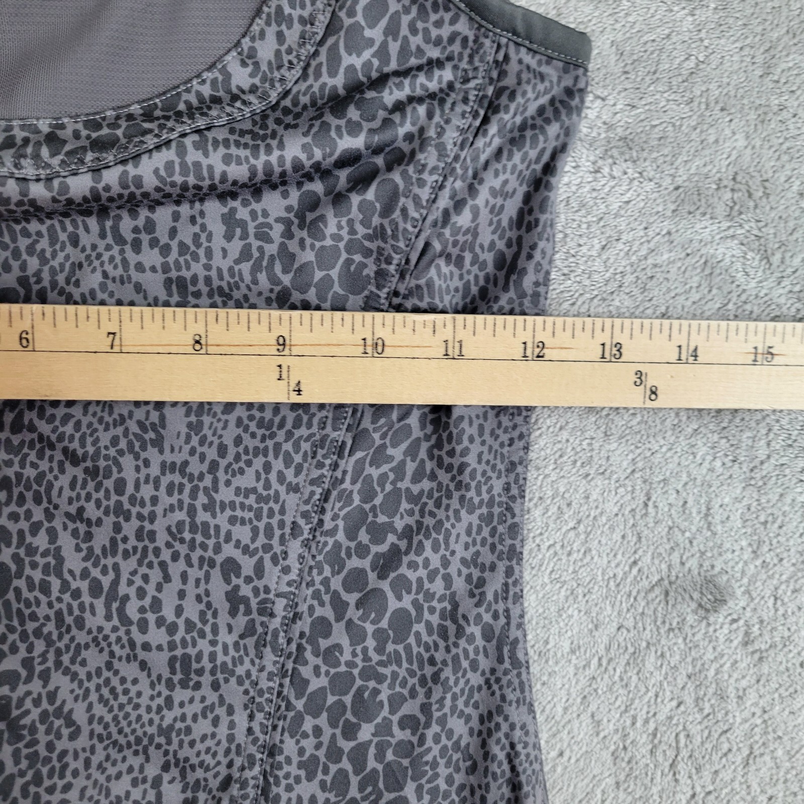 Adidas Stella McCartney Top Women Gray Black Animal Print Bult In Bra Activewear thumbnail 3