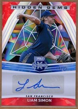 2022 Panini Elite Extra Edition Hidden Gems Liam Simon Auto Rookie 18/25