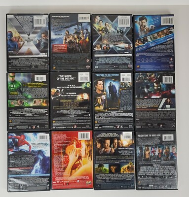 12 MARVEL, DC, DVD MOVIE LOT Hulk, Xmen, Dark Night, Justice