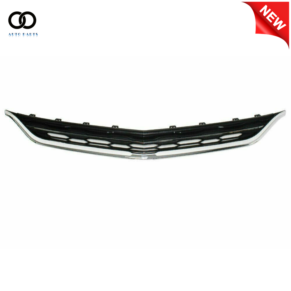 Front Bumper Cover & Front Upper+Lower Chrome Grille For 20162018