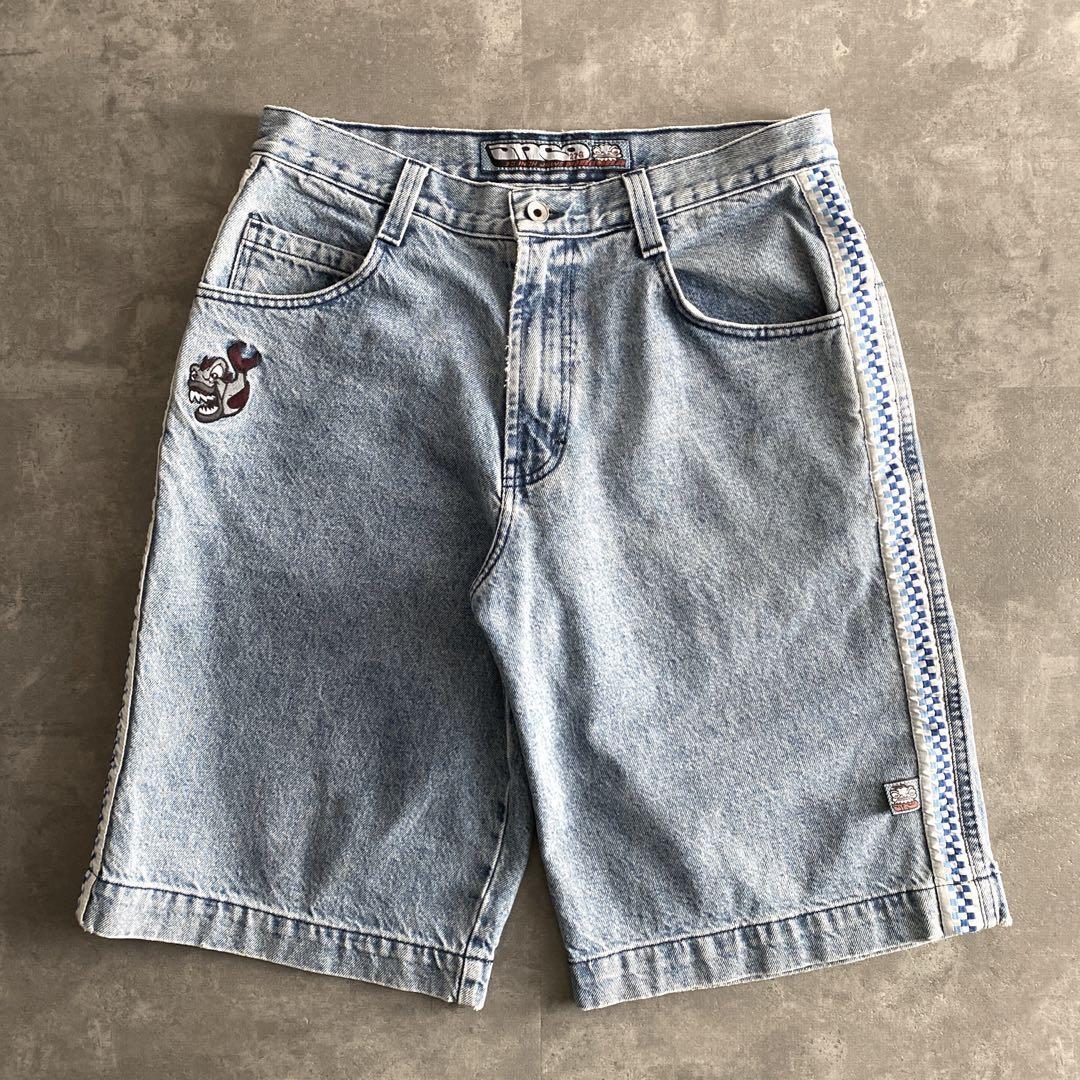 90s JNCO Jeans Piranha Denim Baggy Shorts USA Made 34