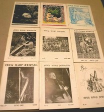 lot of 9 FOLK HARP JOURNAL 1982 37 45 48 50 52 53 85 86 88 1995 ISF Harpers