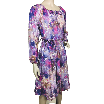 Purple Floral Balloon Sleeve Belted Peasant Dress Size S/M Vintage 60's/70's | eBay Purple Floral Balloon Sleeve Belted Peasant Dress Size S/M Vintage 60's/70's | eBay