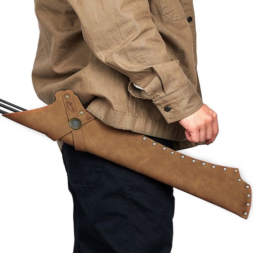 Archery Leather Recurve Bow Bag Arrow Quiver Holder Case Shooting Hunting - Picture 5 of 15