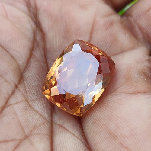 78.30 Ct Brazilian Golden Brown Imperial Topaz Cushion Gemstone with certificate - Picture 4 of 6