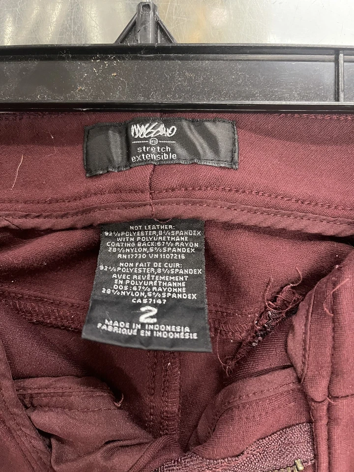 Mujer Mossimo Granate Leggings Imitación Cuero Elastizados Extensibles Talla 2 Foto 2 de 3