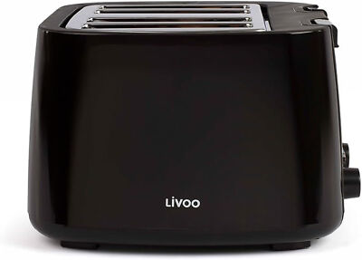 Toaster 4 Scheiben Schwarz 1500 W Livoo  Aufwärmfunktion Auftaufunktion Toster