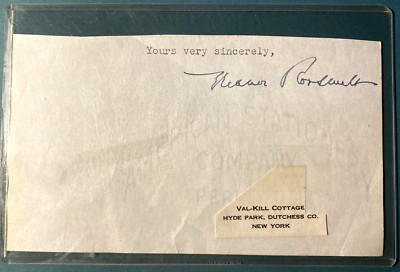 Mrs. FDR Eleanor Roosevelt signed cut signature auto Longest Serving 1st Lady