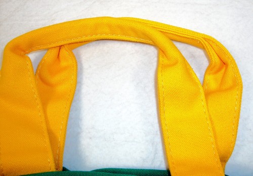 Canvas Mini Tote For Girls 100% Cotton, Kelly Green w/Gold & White Accent ~ G802 - Picture 12 of 12