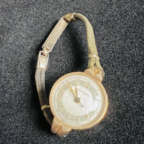 Antique 14kt Solid Gold Art Deco Hampden Womens Watch 14 grams Scrap/Wear Untest