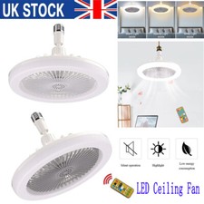 E27 LED Ceiling Fan Light Dimmable Living Room Chandelier Lamp W/ Remote Control