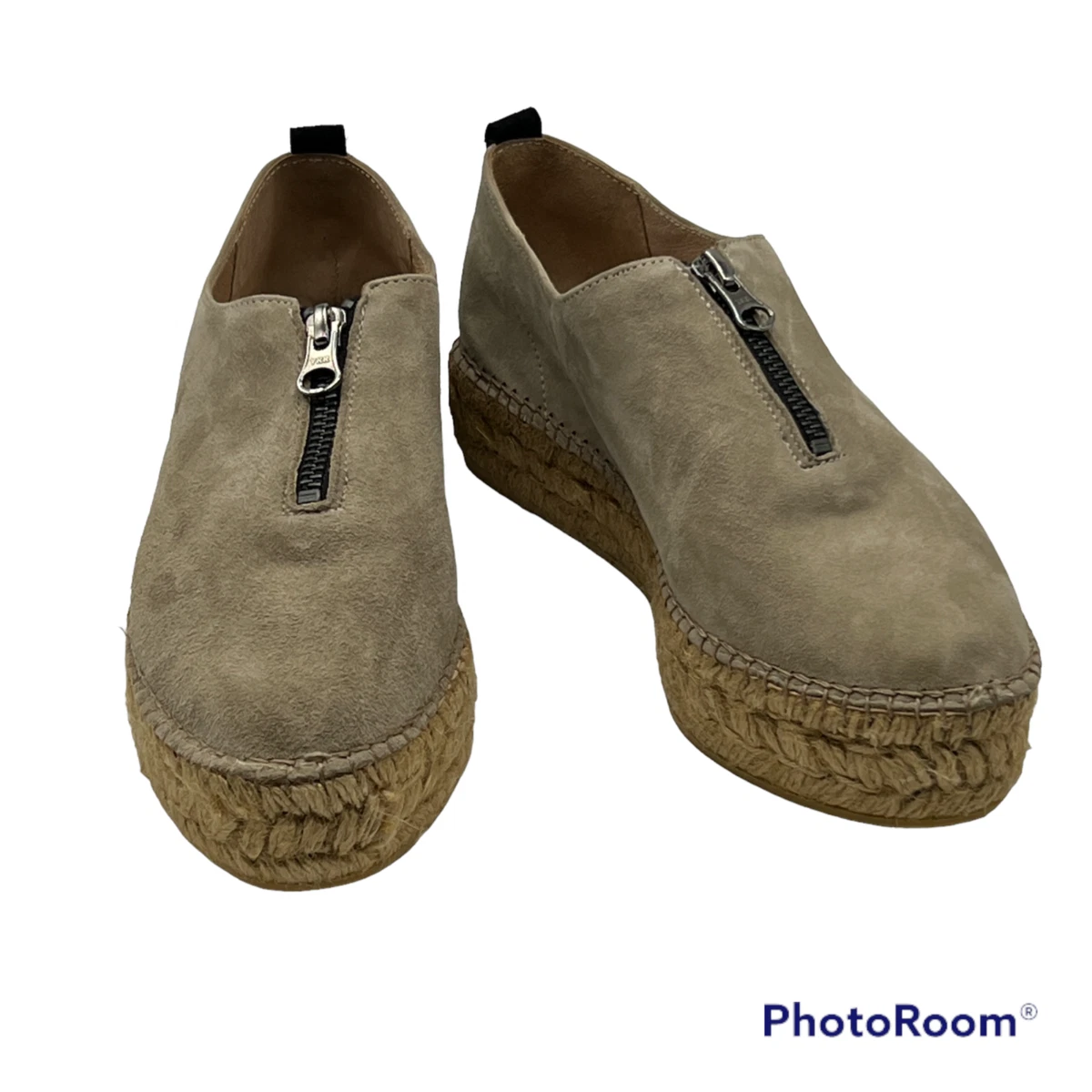 Erin Michael Tan Suede Leather Espadrille Wedge Comfort Shoes