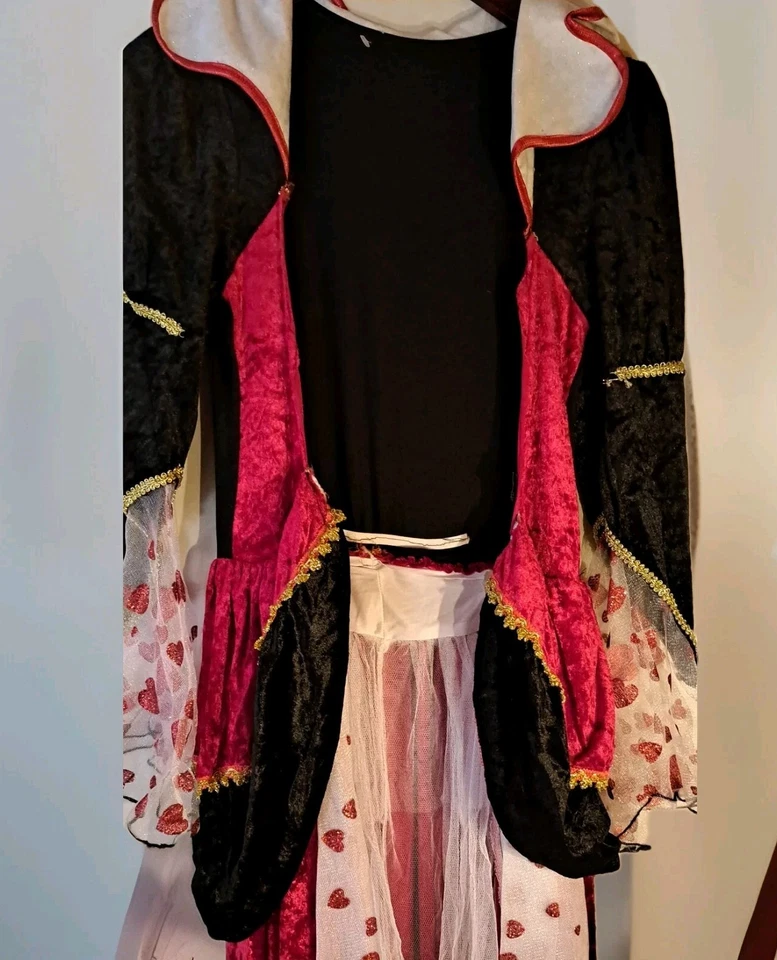 Vestido fantasia feminino inspirado na rainha má de corações tamanho 0 medidas - Imagem 4 de 4