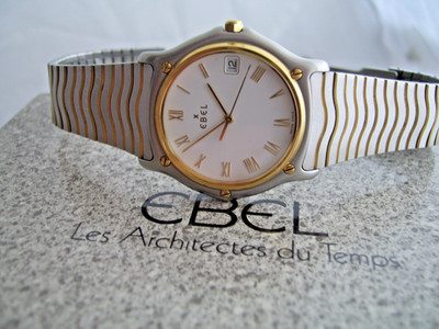 EBEL CLASSIC WAVE  STAHL / 750 GOLD - REF.: E 1187141 - BOX - SAPHIRGLAS- DATUM
