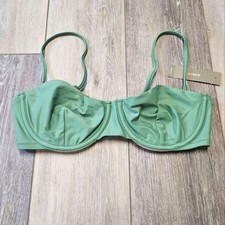 J. Crew Balconette Underwire Bikini Top Green Women  s Size 34C Swimwear Beach