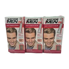 Just For Men Easy Comb In Formula Men's Hair Color Dark Blond A-15 (Lot Of 3)