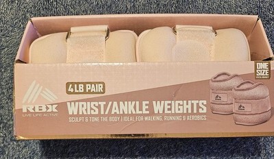 Wrist/Ankle Weights. RBX 4lb pair  Pink Adjustable Soft Touch One Size