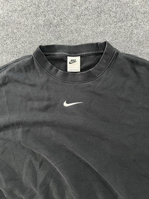 nike mini swoosh oversized cropped sweatshirt in gray