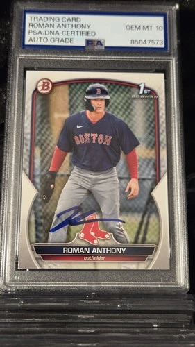 No Reserve!!! 2023 Bowman 1st Roman Anthony #BP-71 (RC) PSA/DNA AUTO GEM MT 10