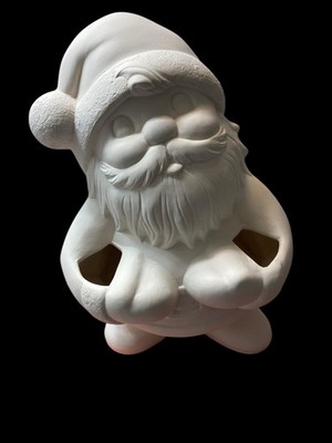 Christmas  Santa  with arm pockets Clay Magic 657 Ceramic Bisque Ready to paint