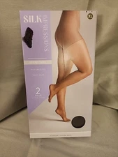 Silk Impressions XL Women's Pantyhose Sheer High Waisted, 20 Denier/Coffee Bean